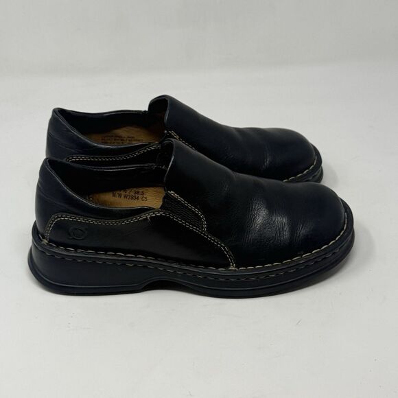 Born Mayflower Loafer Womens 7.5 Black Leather Slip On Casual Comfort Shoes - Picture 3 of 16